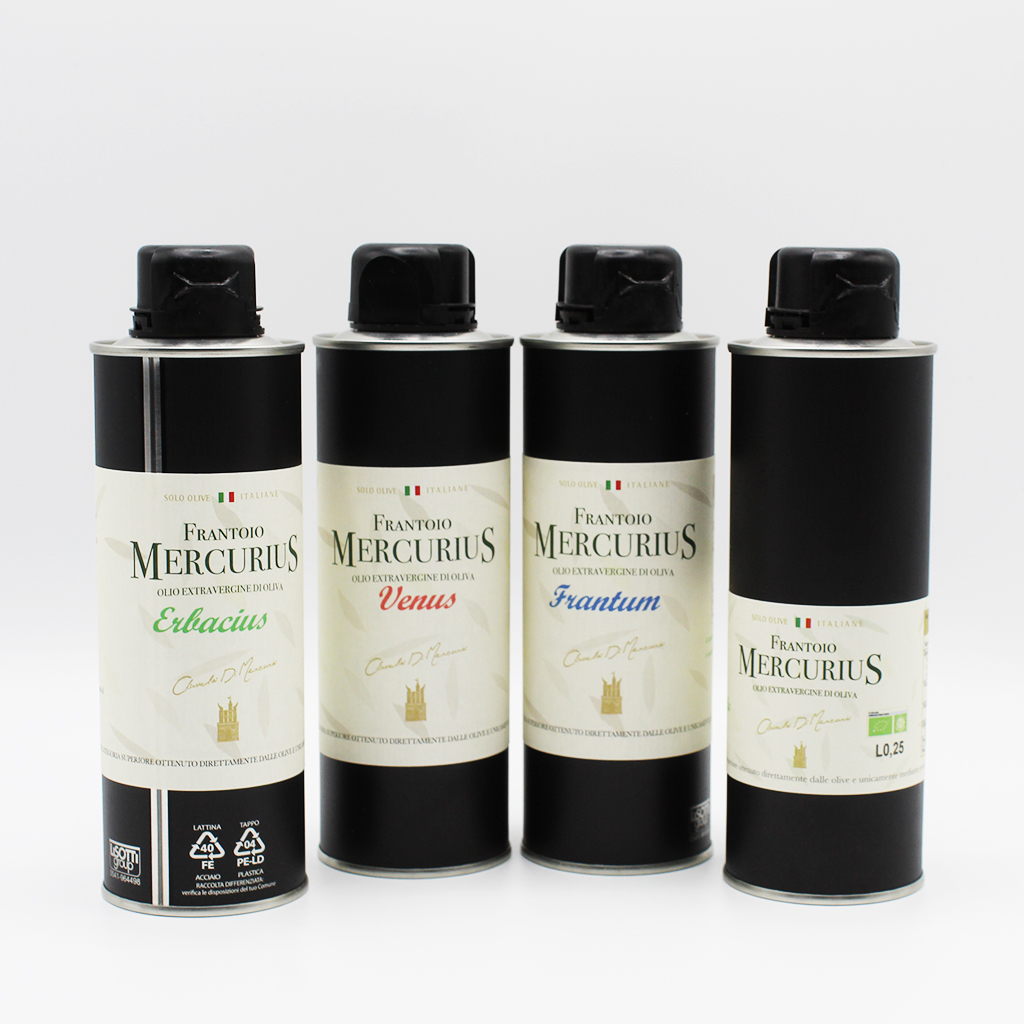Frantoio Mercurius Box Olio 4 bottiglie 0,25